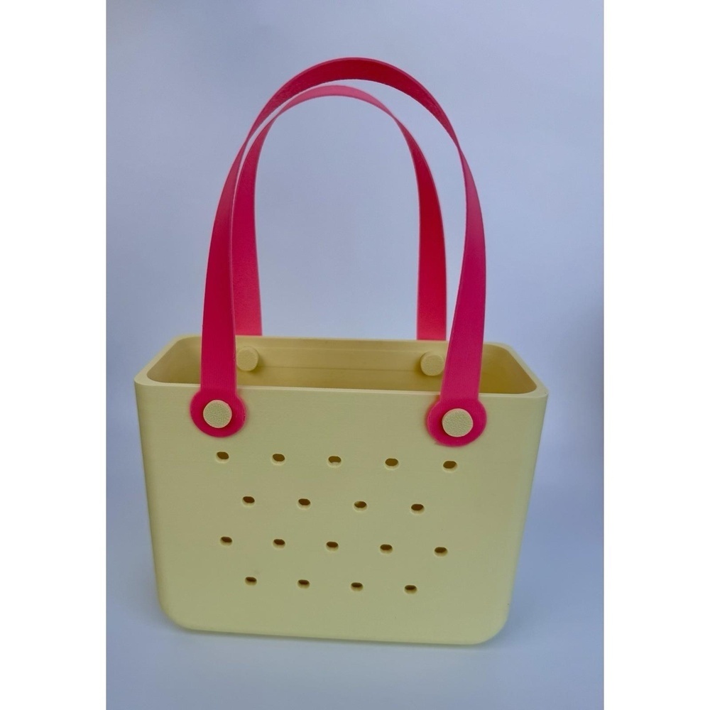 3D printed Mini Bag Summer tote bag Purse Yellow Pink
